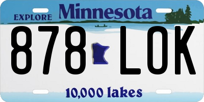 MN license plate 878LOK