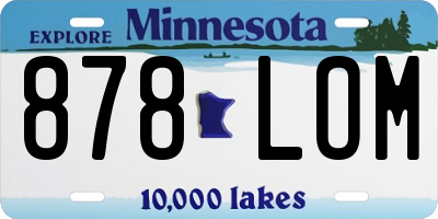 MN license plate 878LOM