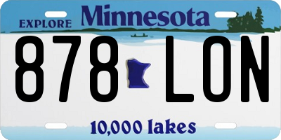 MN license plate 878LON