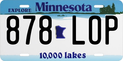 MN license plate 878LOP