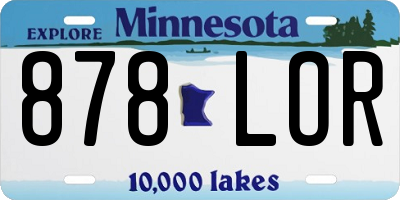 MN license plate 878LOR