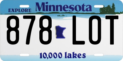 MN license plate 878LOT