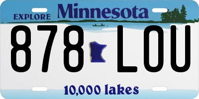 MN license plate 878LOU