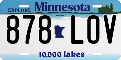 MN license plate 878LOV