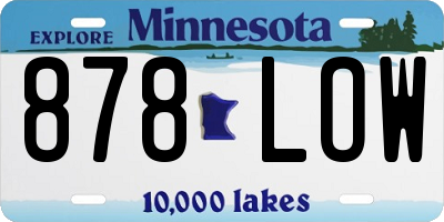 MN license plate 878LOW