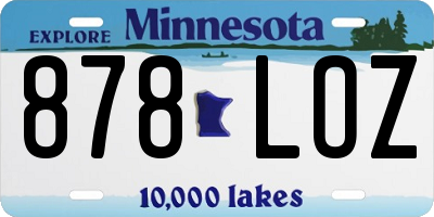 MN license plate 878LOZ