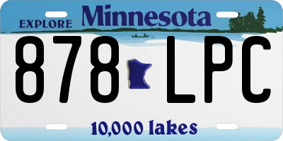 MN license plate 878LPC