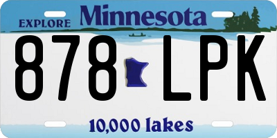MN license plate 878LPK