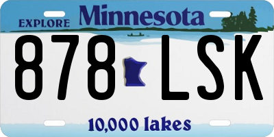 MN license plate 878LSK