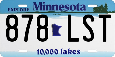 MN license plate 878LST
