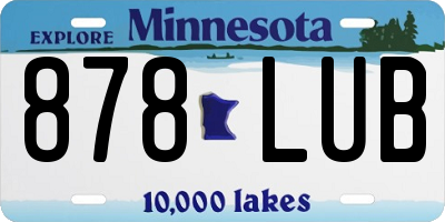 MN license plate 878LUB