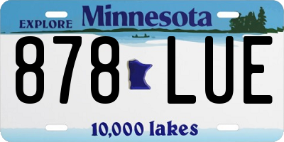 MN license plate 878LUE