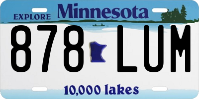 MN license plate 878LUM