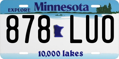 MN license plate 878LUO