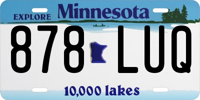 MN license plate 878LUQ