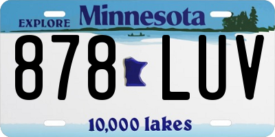 MN license plate 878LUV