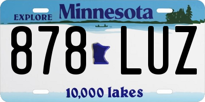MN license plate 878LUZ