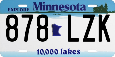 MN license plate 878LZK