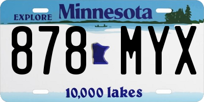 MN license plate 878MYX