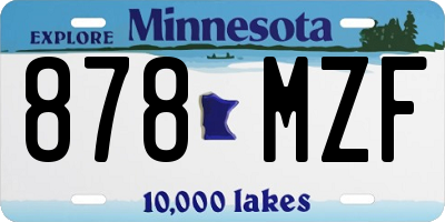MN license plate 878MZF