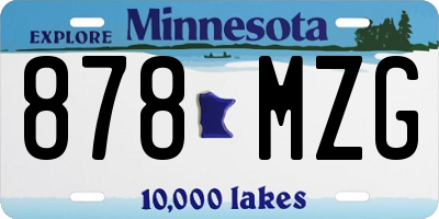 MN license plate 878MZG