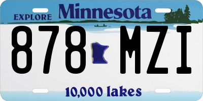 MN license plate 878MZI
