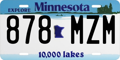 MN license plate 878MZM