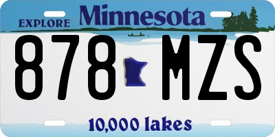 MN license plate 878MZS