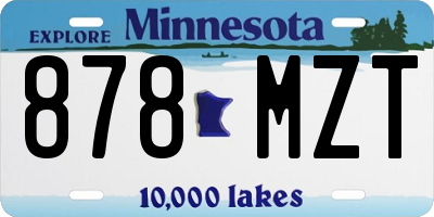 MN license plate 878MZT