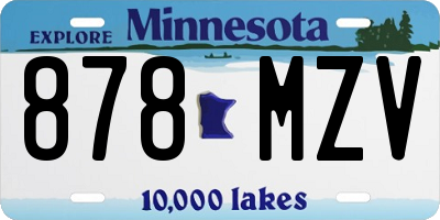MN license plate 878MZV