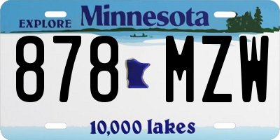 MN license plate 878MZW