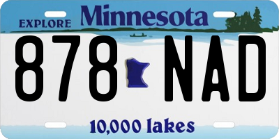 MN license plate 878NAD