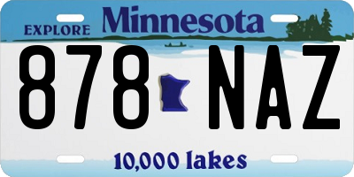 MN license plate 878NAZ