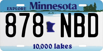 MN license plate 878NBD