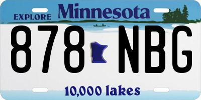 MN license plate 878NBG