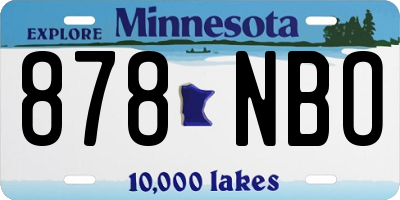 MN license plate 878NBO