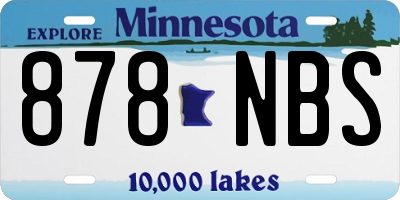 MN license plate 878NBS