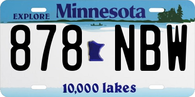 MN license plate 878NBW
