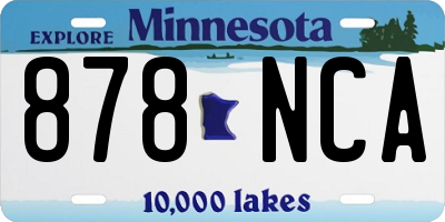 MN license plate 878NCA