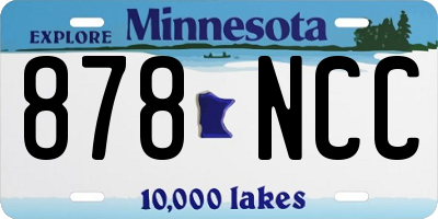 MN license plate 878NCC