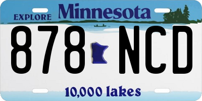 MN license plate 878NCD