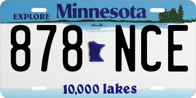 MN license plate 878NCE