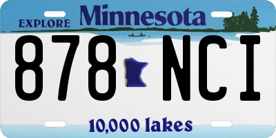 MN license plate 878NCI