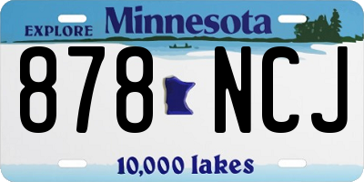 MN license plate 878NCJ