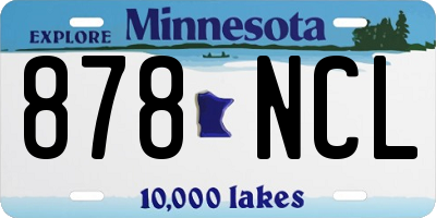 MN license plate 878NCL