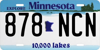 MN license plate 878NCN