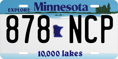 MN license plate 878NCP