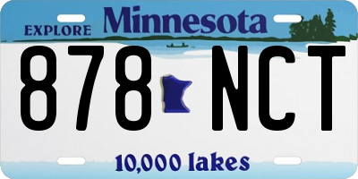 MN license plate 878NCT