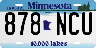 MN license plate 878NCU