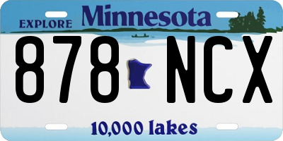 MN license plate 878NCX